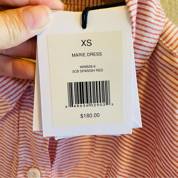 Onia Marie Collared Shirt Dress in Spanish Red NWT - Picture 8 of 10